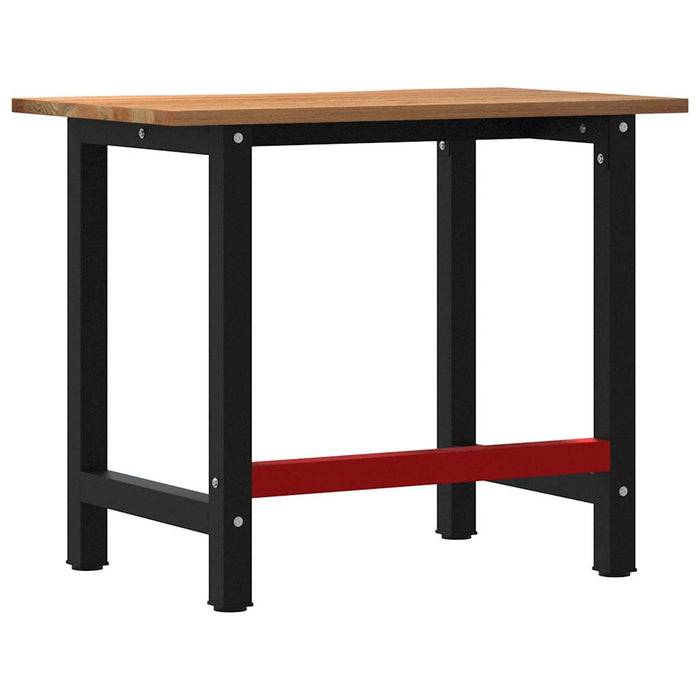 vidaXL Banco Lavoro Marrone Chiaro 100x60x81,5cm Legno Massello Rovere