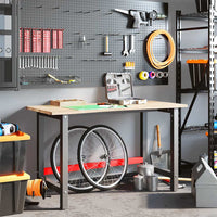 vidaXL Banco Lavoro 140x60x81,5 cm Legno Massello Rovere