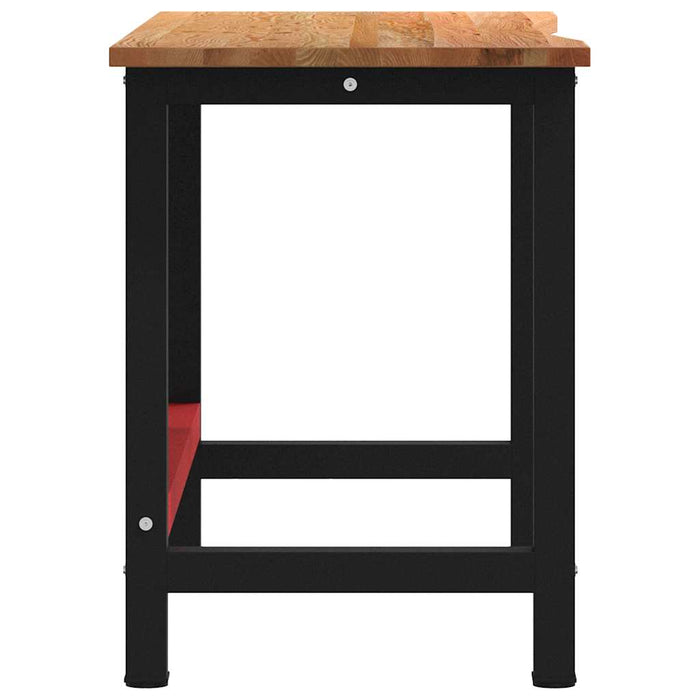 vidaXL Banco Lavoro Marrone Chiaro 140x60x81,5cm Legno Massello Rovere