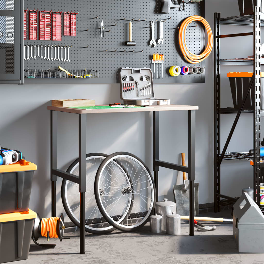 Banco da Lavoro 100x60x(71,5-98) cm Legno Rovere Rettangolare 3309678