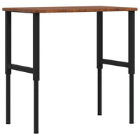 Banco Lavoro Marrone Scuro 100x60x(71,5-98) cm Legno di Rovere 3309681