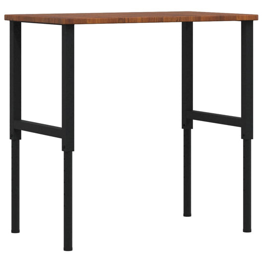 Banco Lavoro Marrone Scuro 100x60x(71,5-98) cm Legno di Rovere
