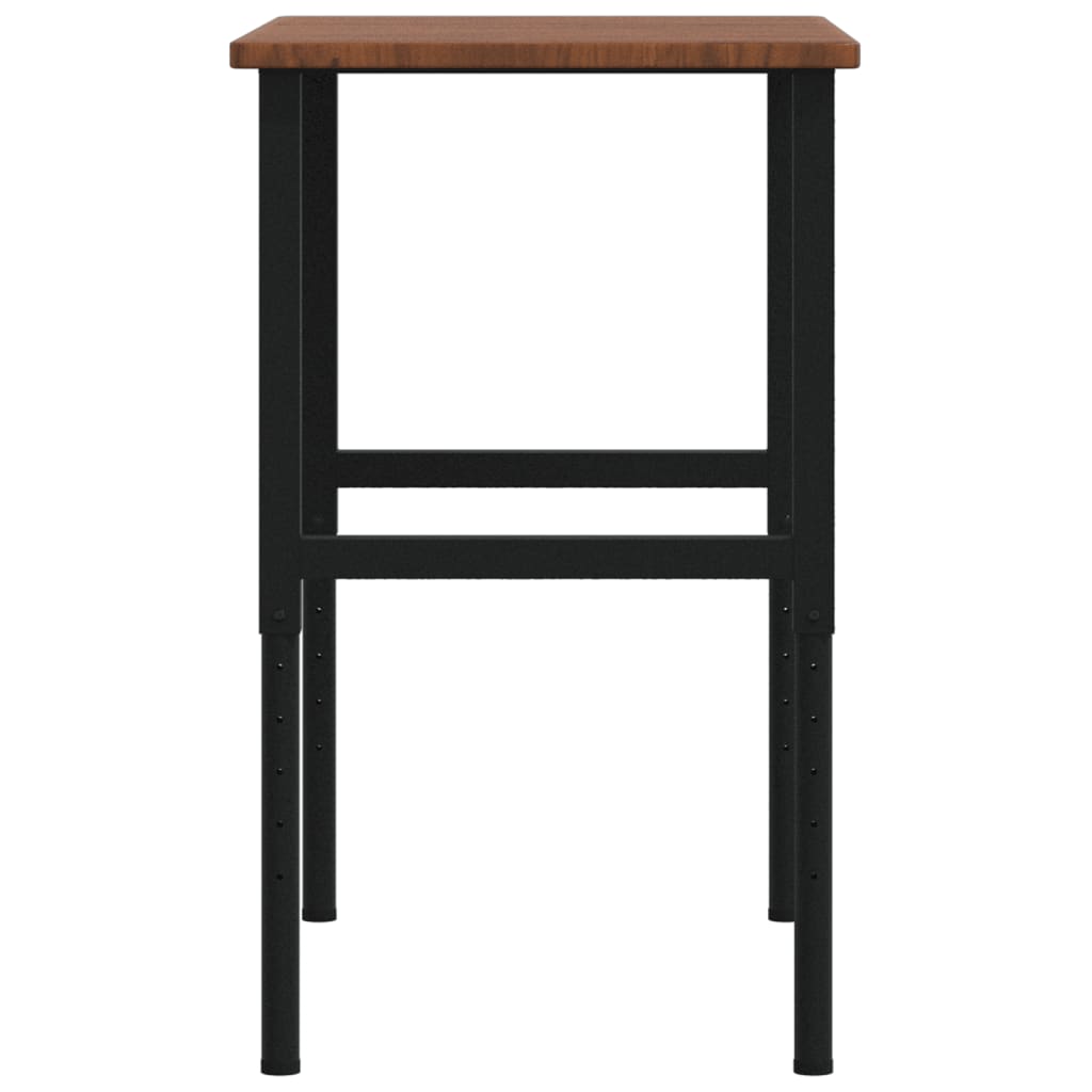 Banco Lavoro Marrone Scuro 100x60x(71,5-98) cm Legno di Rovere 3309681