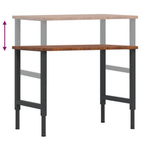 Banco Lavoro Marrone Scuro 100x60x(71,5-98) cm Legno di Rovere 3309681