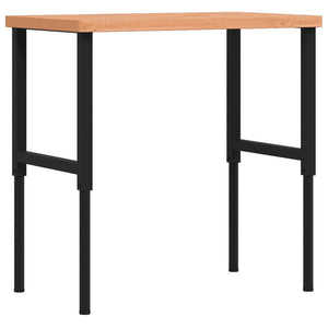 vidaXL Banco Lavoro 100x60x(73-99,5) cm Legno di Faggio Rettangolare