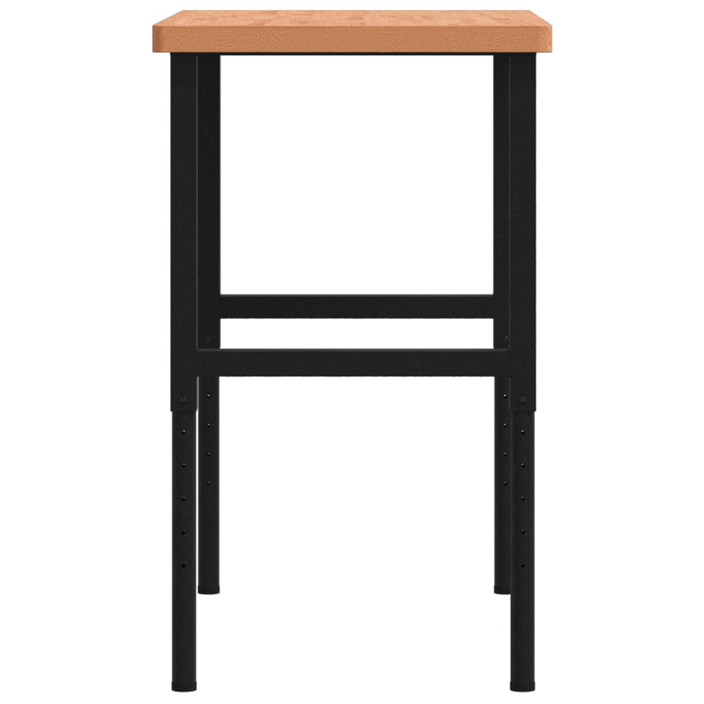 vidaXL Banco Lavoro 100x60x(73-99,5) cm Legno di Faggio Rettangolare