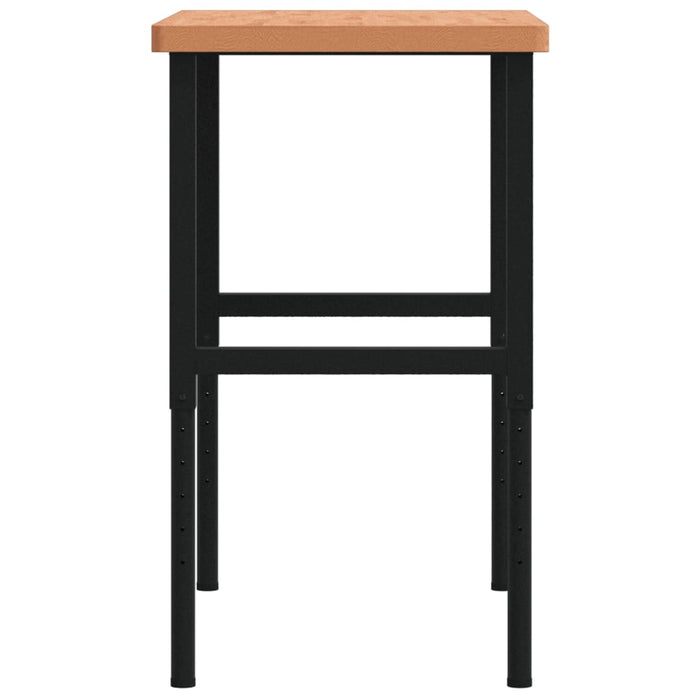 vidaXL Banco Lavoro 100x60x(73-99,5) cm Legno di Faggio Rettangolare