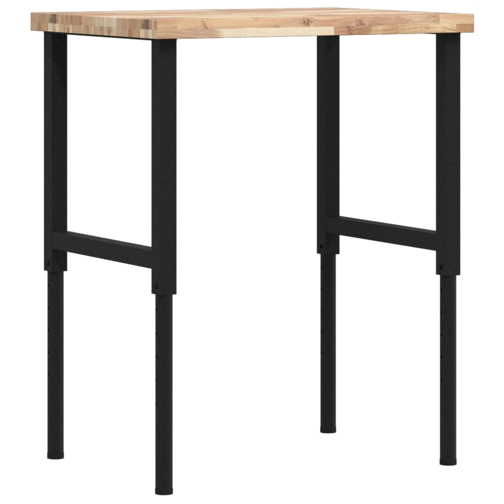 vidaXL Banco Lavoro 80x60x(73-99,5) cm Legno di Faggio Rettangolare