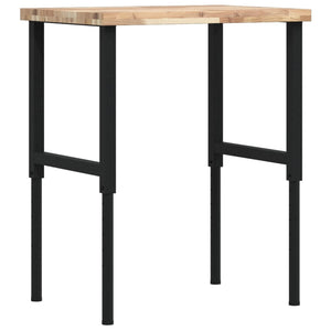 vidaXL Banco Lavoro 80x60x(73-99,5) cm Legno di Faggio Rettangolare