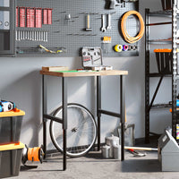 vidaXL Banco Lavoro 80x60x(73-99,5) cm Legno di Faggio Rettangolare