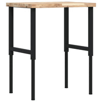 vidaXL Banco Lavoro 80x60x(73-99,5) cm Legno di Faggio Rettangolare
