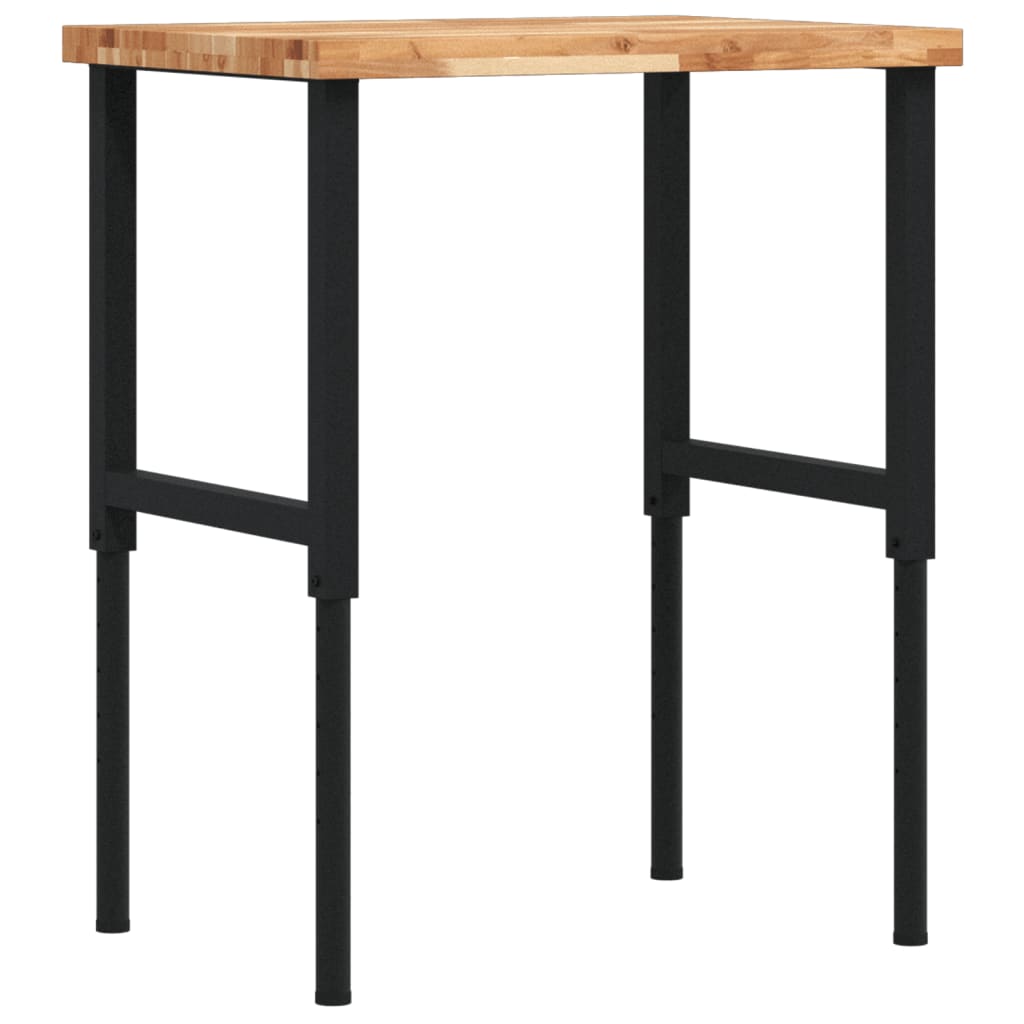 vidaXL Banco Lavoro 80x60x(73-99,5) cm Legno di Acacia Rettangolare