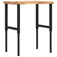 vidaXL Banco Lavoro 80x60x(73-99,5) cm Legno di Acacia Rettangolare