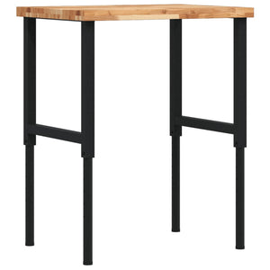 vidaXL Banco Lavoro 80x60x(73-99,5) cm Legno di Acacia Rettangolare