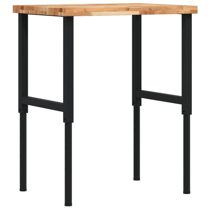 vidaXL Banco Lavoro 80x60x(73-99,5) cm Legno di Acacia Rettangolare