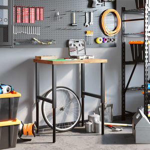 vidaXL Banco Lavoro 80x60x(73-99,5) cm Legno di Acacia Rettangolare