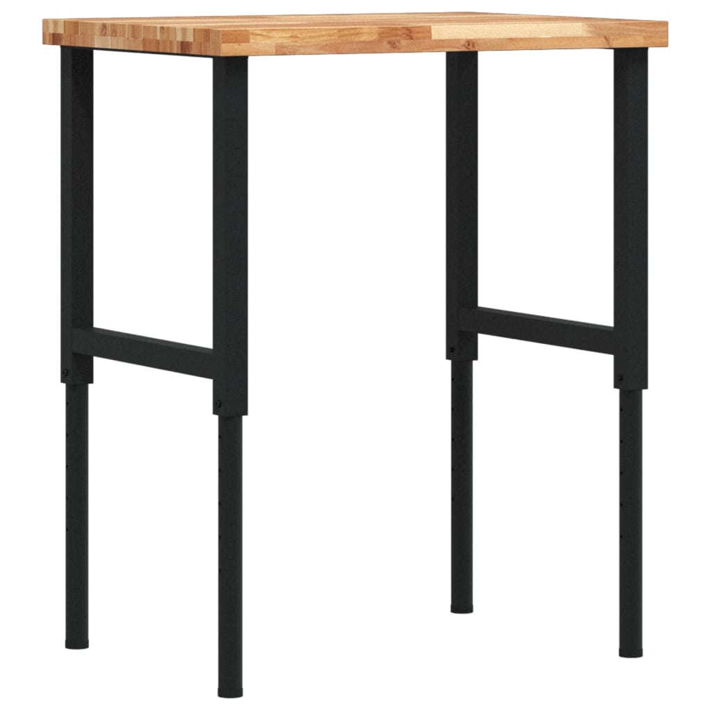 vidaXL Banco Lavoro 80x60x(73-99,5) cm Legno di Acacia Rettangolare