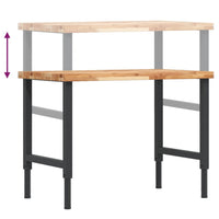 vidaXL Banco Lavoro 100x60x(73-99,5) cm Legno di Acacia Rettangolare