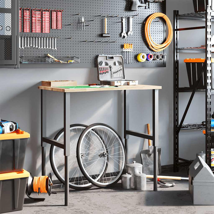 Banco da Lavoro 100x60x(71,5-98) cm Legno Massello Rovere