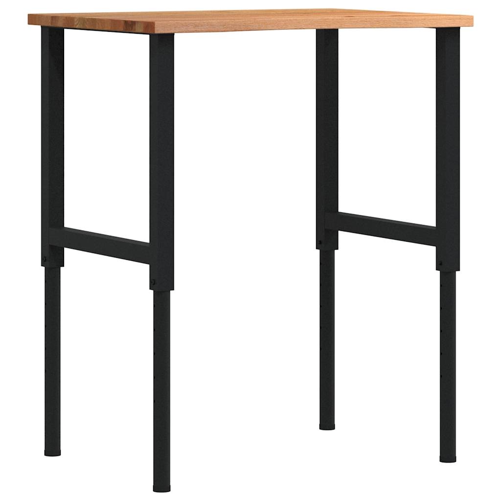 Banco Lavoro Marrone Chiaro 80x60x(71,5-98) cm Legno di Rovere 3309696