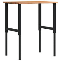 Banco Lavoro Marrone Chiaro 80x60x(71,5-98) cm Legno di Rovere 3309696