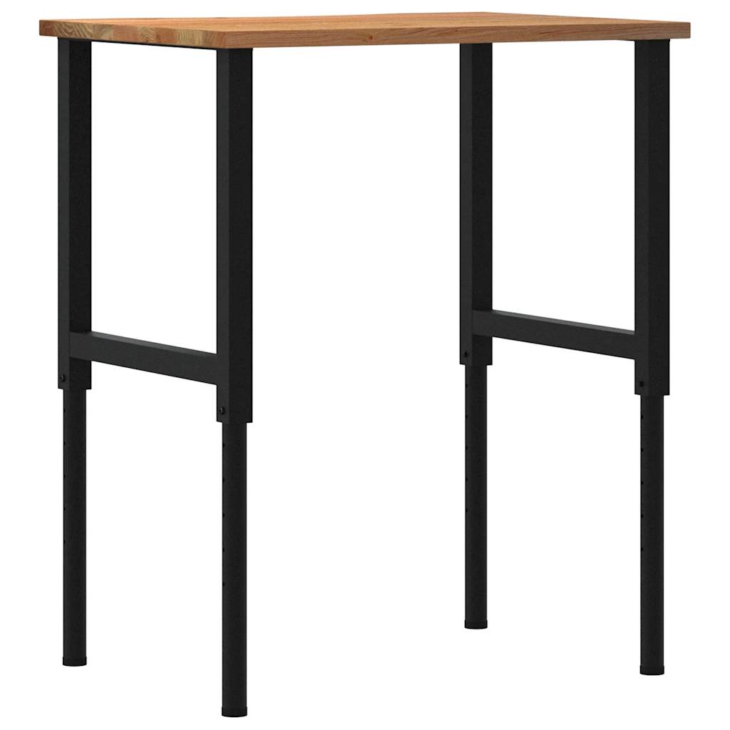 Banco Lavoro Marrone Chiaro 80x60x(71,5-98) cm Legno di Rovere