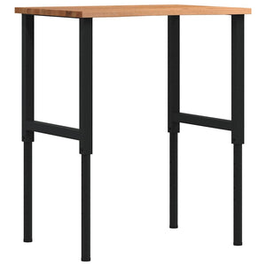 Banco Lavoro Marrone Chiaro 80x60x(71,5-98) cm Legno di Rovere 3309696