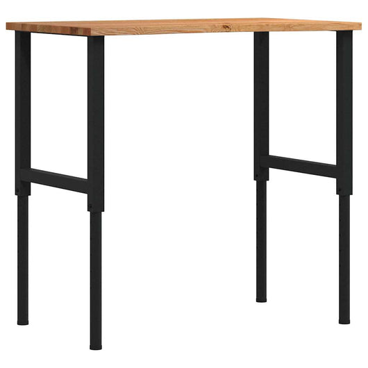 Banco Lavoro Marrone Chiaro 100x60x(71,5-98) cm Legno di Rovere 3309697