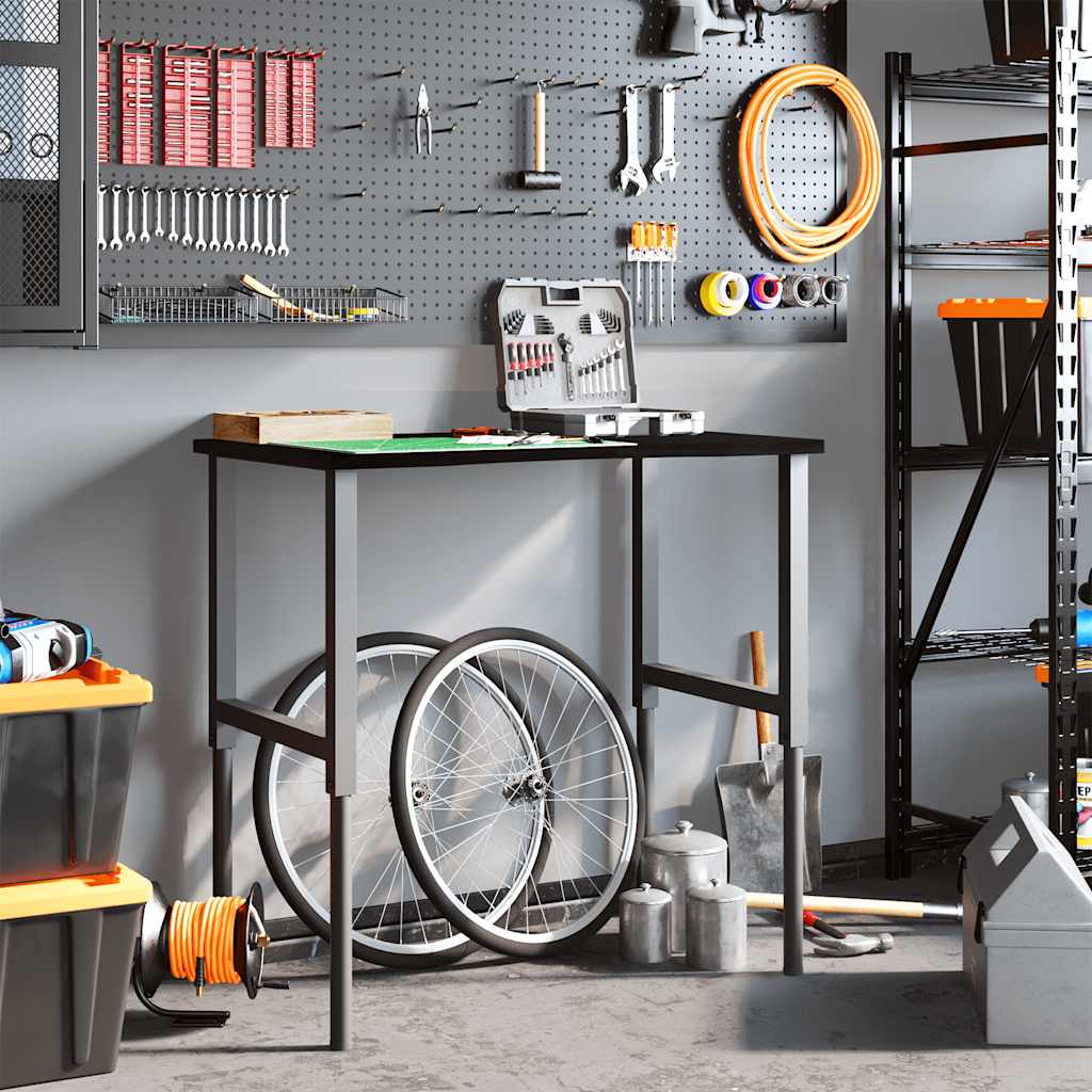 Banco Lavoro Marrone Scuro 100x60x(71,5-98) cm Legno di Rovere 3309699