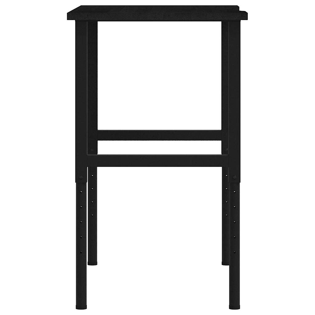 vidaXL Banco Lavoro Marrone Scuro 100x60x(71,5-98) cm Legno di Rovere