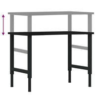 vidaXL Banco Lavoro Marrone Scuro 100x60x(71,5-98) cm Legno di Rovere