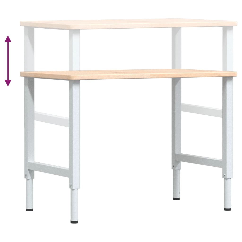 Banco da Lavoro 100x60x(71,5-98) cm Legno Rovere Rettangolare 3309700