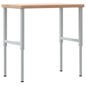 vidaXL Banco Lavoro 100x60x(73-99,5) cm Legno di Rovere Rettangolare