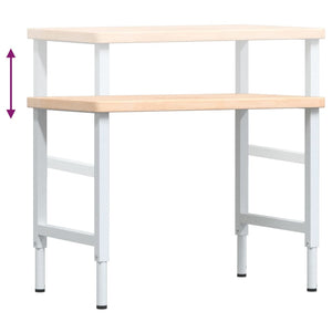 vidaXL Banco Lavoro 100x60x(73-99,5) cm Legno di Rovere Rettangolare