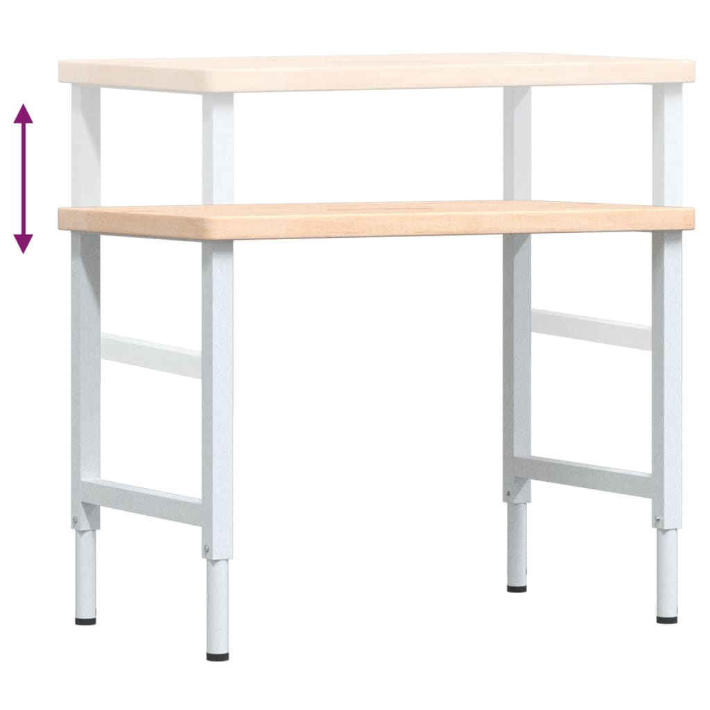 Banco Lavoro 100x60x(73-99,5) cm Legno di Rovere Rettangolare 3309701