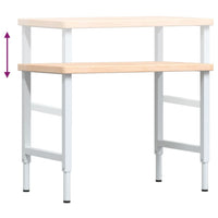 Banco Lavoro 100x60x(73-99,5) cm Legno di Rovere Rettangolare 3309701