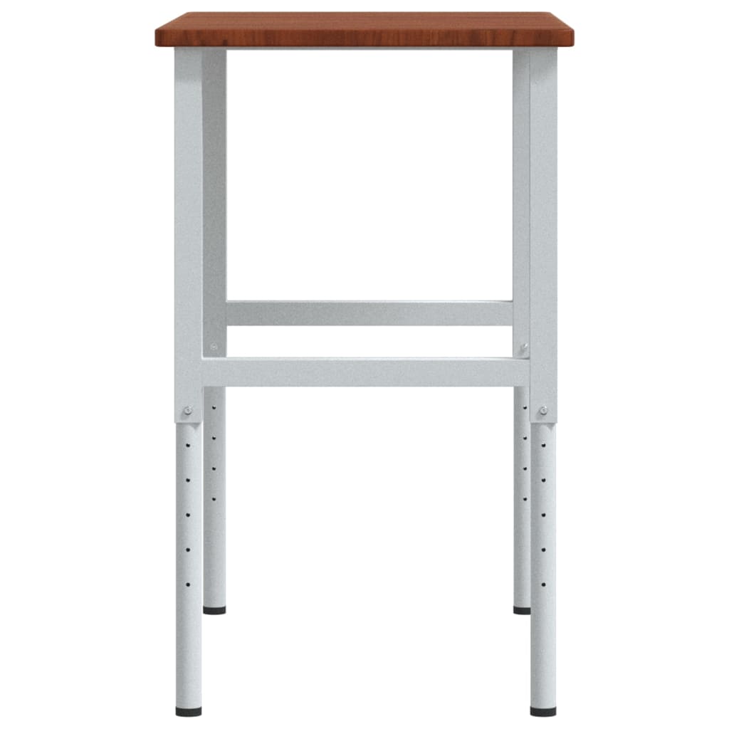 vidaXL Banco Lavoro Marrone Scuro 100x60x(71,5-98) cm Legno di Rovere