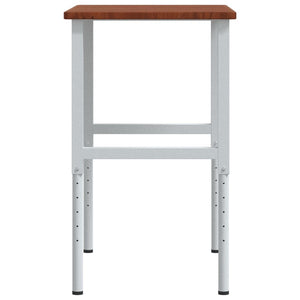 vidaXL Banco Lavoro Marrone Scuro 100x60x(71,5-98) cm Legno di Rovere