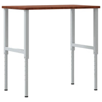 vidaXL Banco Lavoro Marrone Scuro 100x60x(71,5-98) cm Legno di Rovere