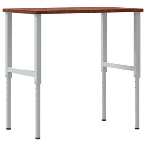 vidaXL Banco Lavoro Marrone Scuro 100x60x(71,5-98) cm Legno di Rovere