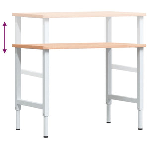 Banco da Lavoro 100x60x(71,5-98) cm Legno Faggio Rettangolare