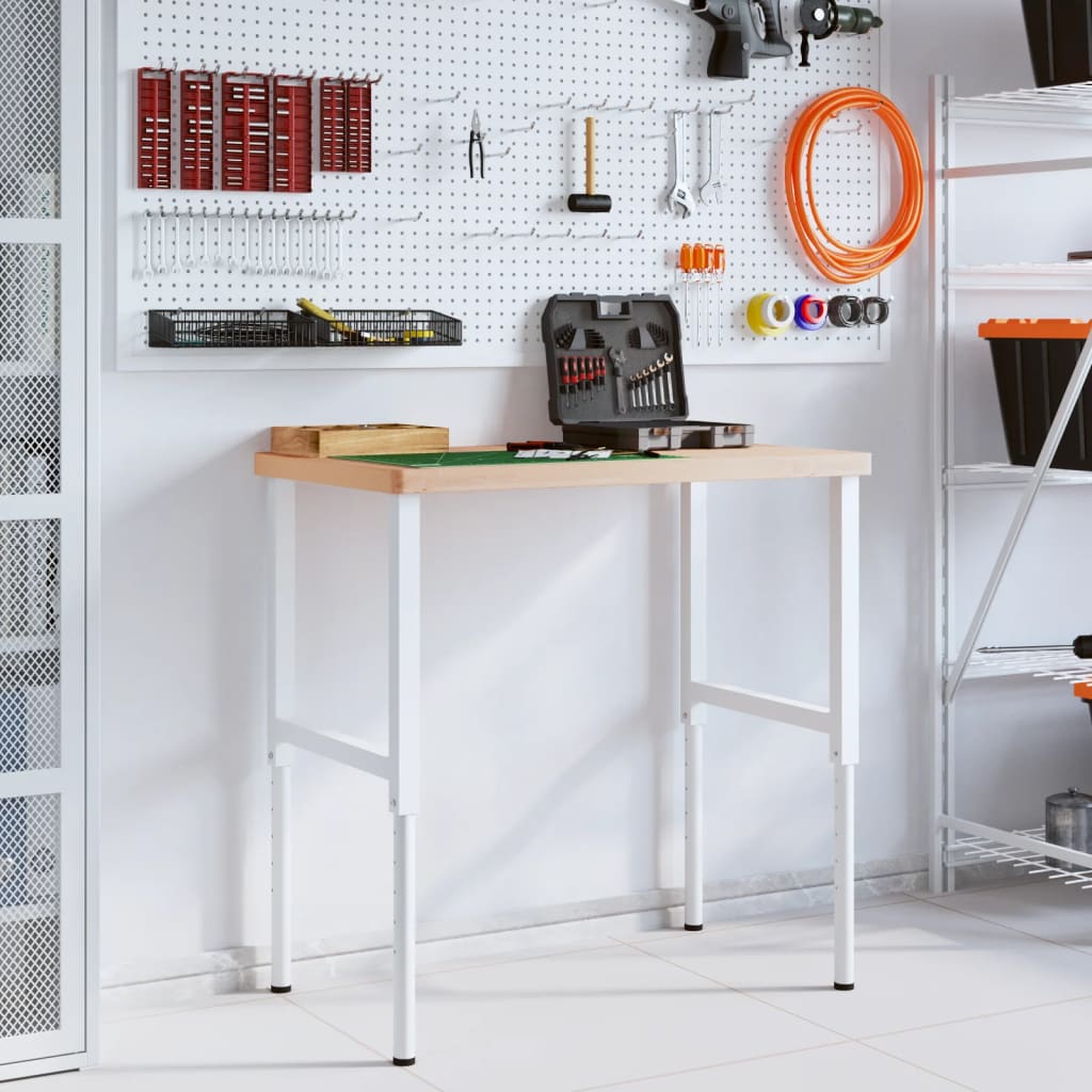 Banco Lavoro 100x60x(73-99,5) cm Legno di Faggio Rettangolare 3309705