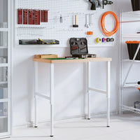 Banco Lavoro 100x60x(73-99,5) cm Legno di Faggio Rettangolare 3309705