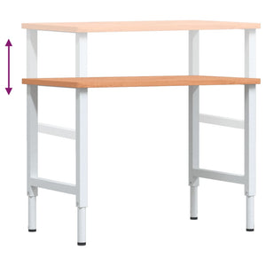 Banco da Lavoro 100x60x(71,5-98) cm Legno Faggio Rettangolare