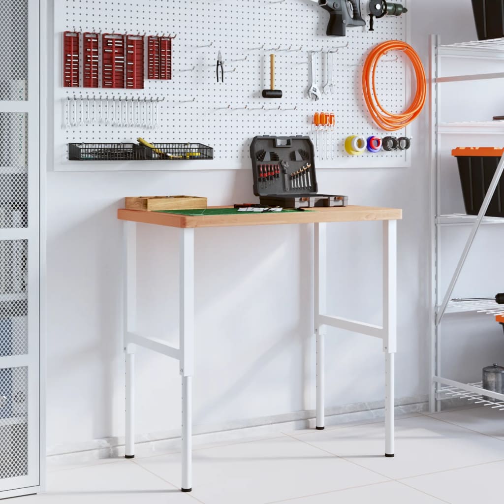 Banco Lavoro 100x60x(73-99,5) cm Legno di Faggio Rettangolare 3309707