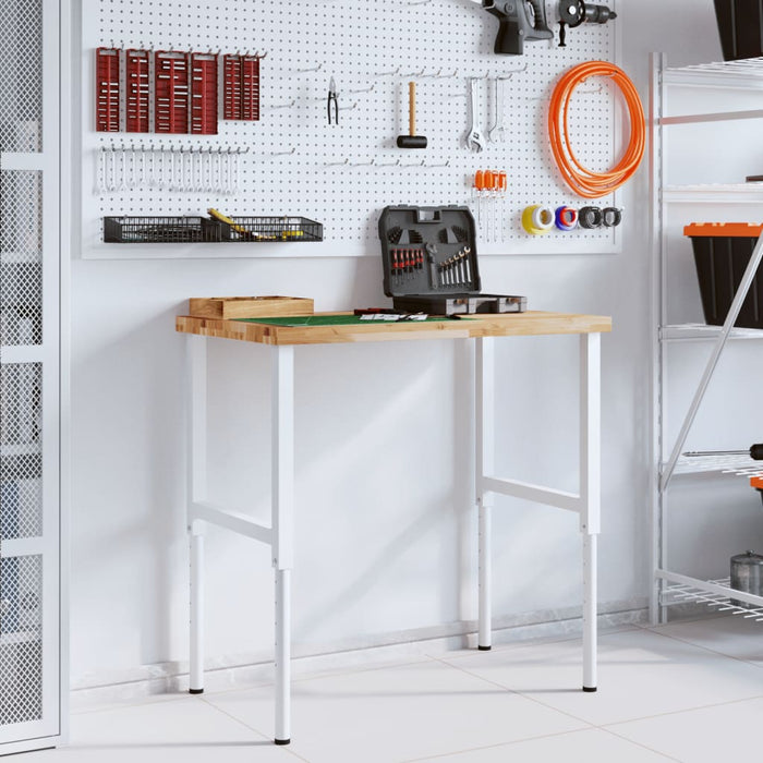 Banco Lavoro 100x60x(73-99,5) cm Legno di Acacia Rettangolare 3309715