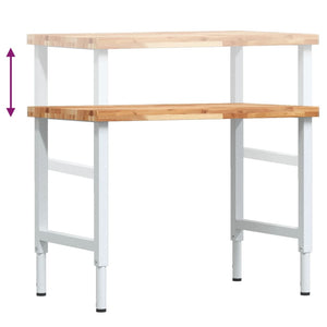 vidaXL Banco Lavoro 100x60x(73-99,5) cm Legno di Acacia Rettangolare