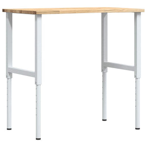 vidaXL Banco da Lavoro 100x60x(71,5-98) cm Legno Massello Rovere