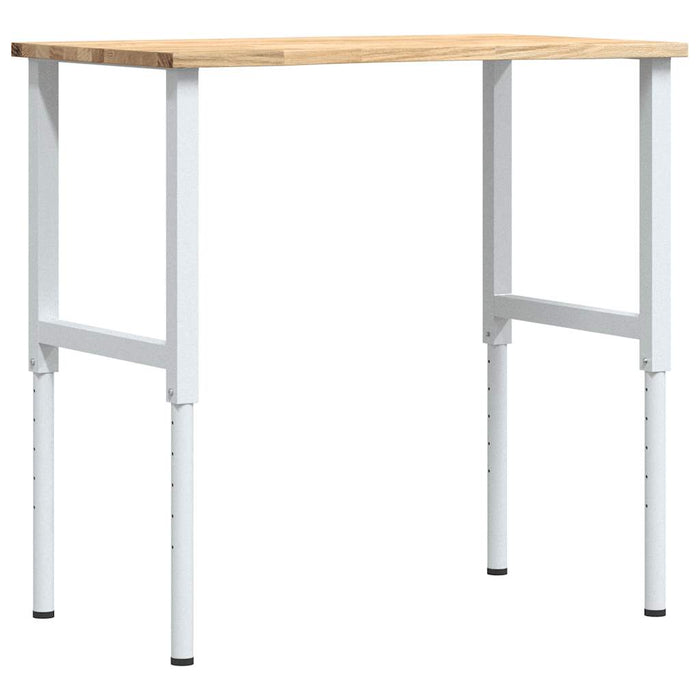 vidaXL Banco da Lavoro 100x60x(71,5-98) cm Legno Massello Rovere