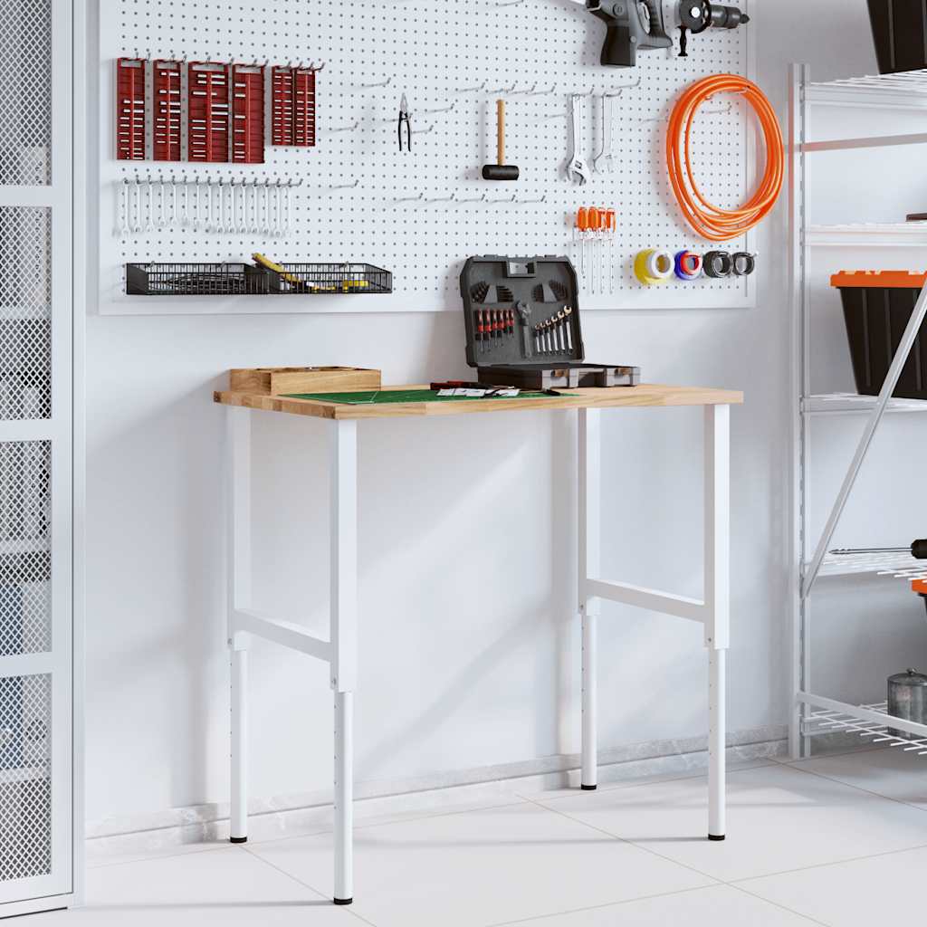 vidaXL Banco da Lavoro 100x60x(71,5-98) cm Legno Massello Rovere